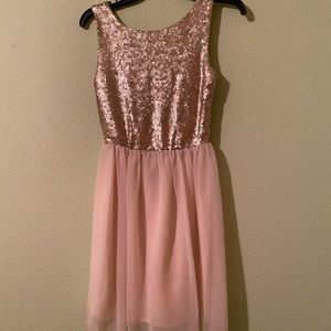 Gold Sequined Formal Dress